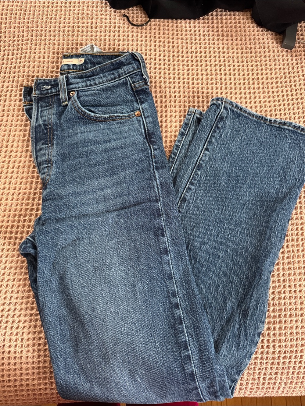 Levi's Women's Straight Leg Jeans in Dark Blue Denim